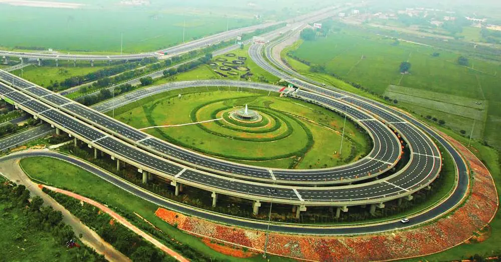 Aerial view of Greater Noida Expressway